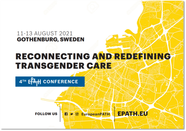 Η αφίσα του συνεδρίου της EPATH με λευκό φόντο και στο μισό δεξί τμήμα της εικόνας με κίτρινο χρώμα η χαρτογράφηση του Γκέντεμποργκ και τμήματος της Σουηδίας. Αναγράφονται με μαύρα γράμματα ο τίτλος και οι ημερομηνίες του συνεδρίου.